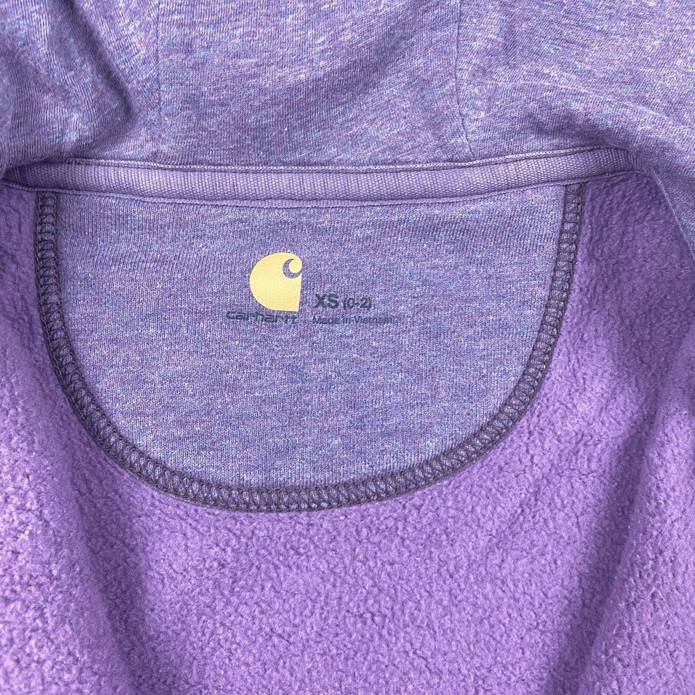 Carhartt Sweatshirt Jacket Women XS Purple Full Zip Spell Out Embroidered Hoodie - Picture 5 of 13